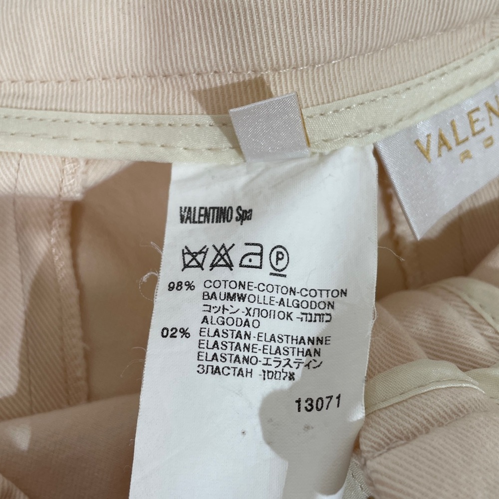 Valentino Roma Trouser Pants Size 12 lightweight Cotton Flare Cream - Picture 5 of 10